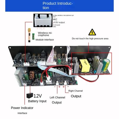 D1600 Portable Speaker Power Amplifier Board Square Dance Outdoor Karaoke Trolley Case for 12V Battery 220VDSP Sound