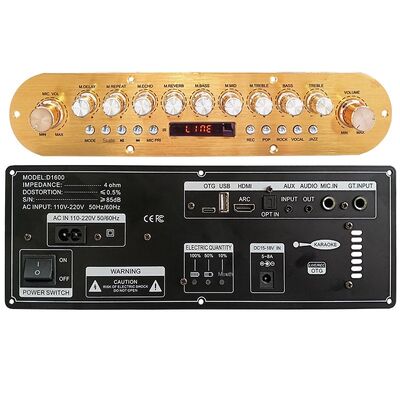 D1600 Portable Speaker Power Amplifier Board Square Dance Outdoor Karaoke Trolley Case for 12V Battery 220VDSP Sound