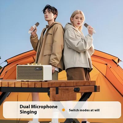 S1 Portable Retro Audio All-In-One Speaker RGB Wireless BT Microphone for Home Outdoor Karaoke Cross-Border Exclusive