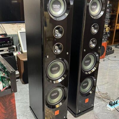 High-End 8-Inch Dual Floor-Standing Hifi Speakers Luxury Piano Lacquer Finish for Home Theater Sound Bars