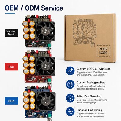 600W+600W Dual TPA3255 Amplifier Board Fan Cooling Class D Stereo Amplifier Board DC18-50V
