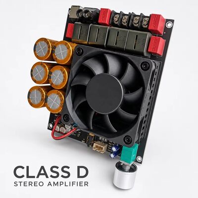 600W+600W Dual TPA3255 Amplifier Board Fan Cooling Class D Stereo Amplifier Board DC18-50V