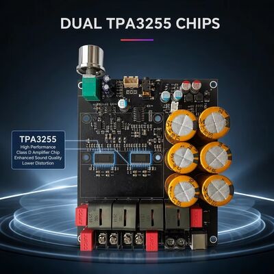 600W+600W Dual TPA3255 Amplifier Board Fan Cooling Class D Stereo Amplifier Board DC18-50V
