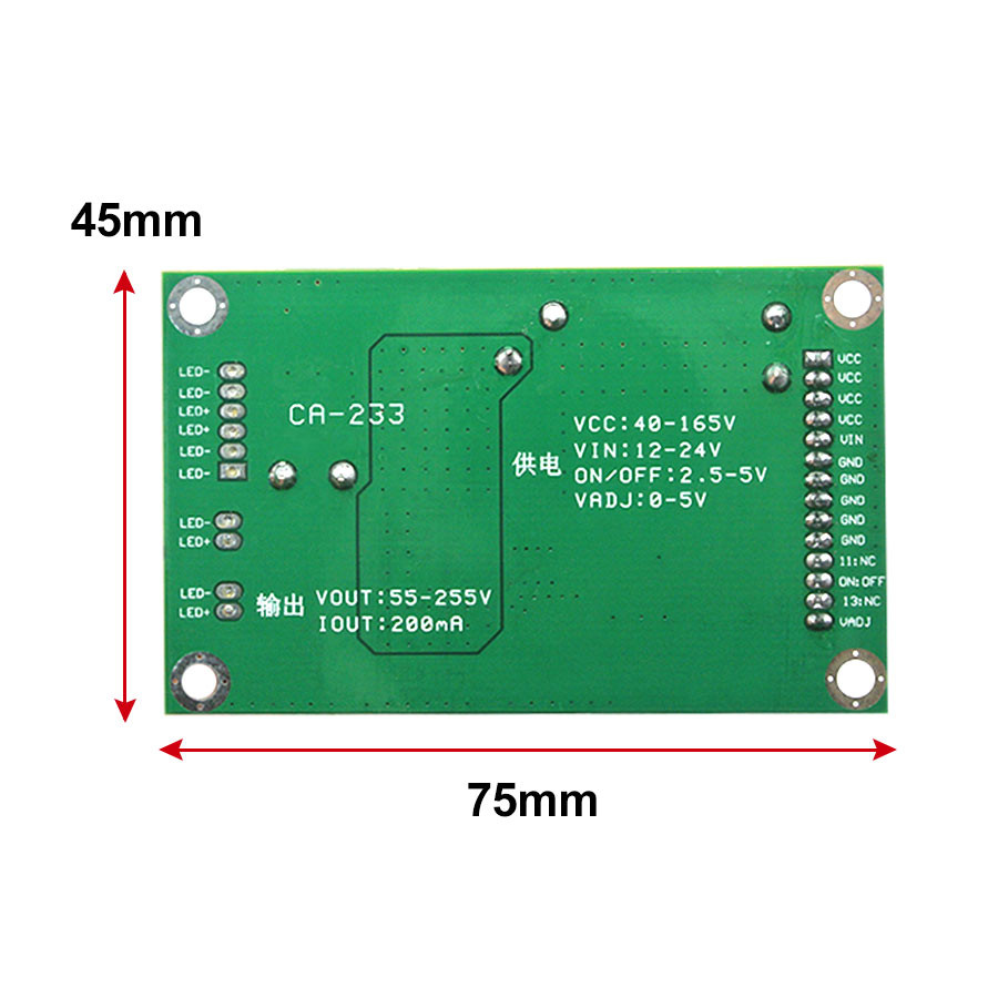 CA233 LED Backlight Driver Board 55255V output constant current