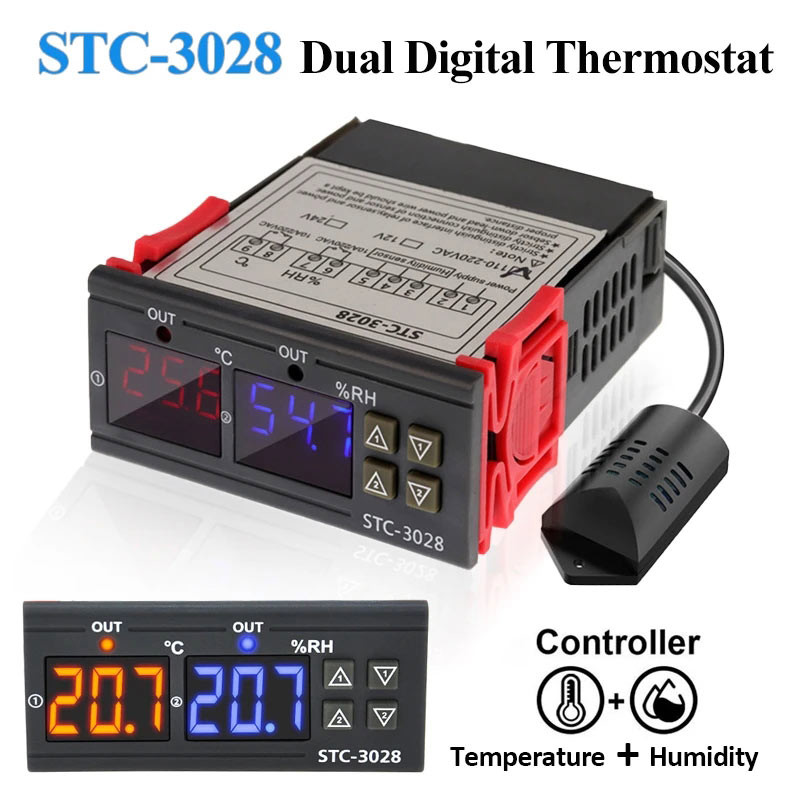 STC3028 Humidity And Temperature Controller AC 220V DC 12V 24V