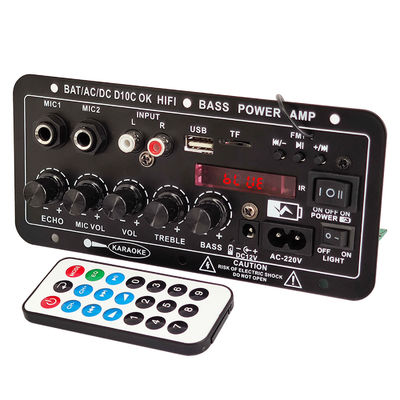 24V/220V Car Amplifier Mono Audio Amplifier with 120W Power Dual Microphone and Bluetooth for Subwoofer and Karaoke
