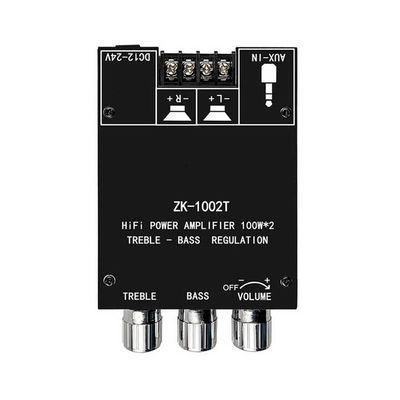 ZK-1002T HIFI 2.0 Channel 5.0BT 100Wx2 Amplifier Board Stereo Subwoofer Speaker Module with AUX Communication
