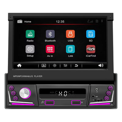 7-Inch Telescopic 1 Din Screen Car for MP5/MP3 Player Smart for BT Wireless Universal Card-Insertable Radio Carplay Android Auto